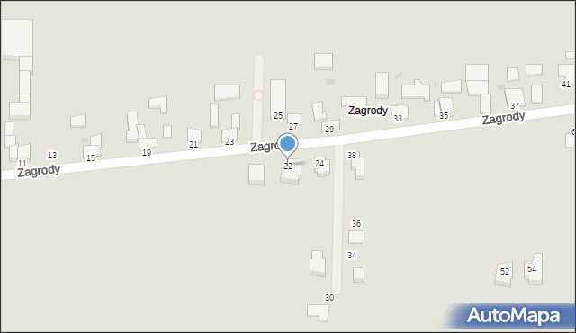 Miechów, Zagrody, 22, mapa Miechów