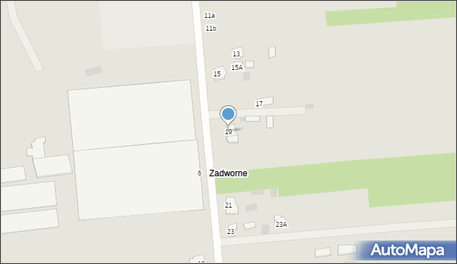 Międzyrzec Podlaski, Zadworna, 19, mapa Międzyrzec Podlaski