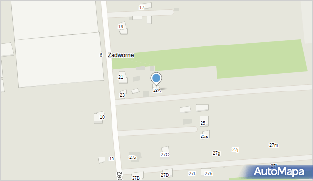 Międzyrzec Podlaski, Zadworna, 23A, mapa Międzyrzec Podlaski