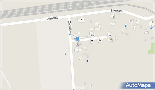 Międzyrzec Podlaski, Zadworna, 3a, mapa Międzyrzec Podlaski