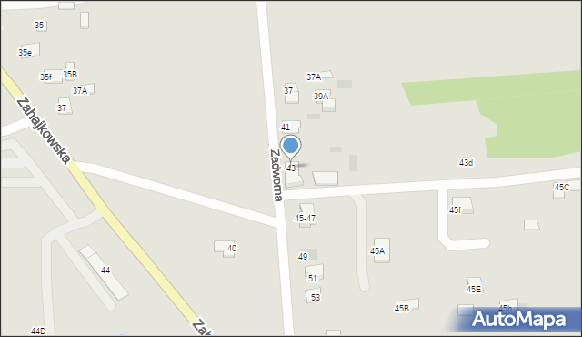 Międzyrzec Podlaski, Zadworna, 43, mapa Międzyrzec Podlaski