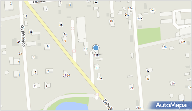 Międzyrzec Podlaski, Zahajkowska, 13B, mapa Międzyrzec Podlaski