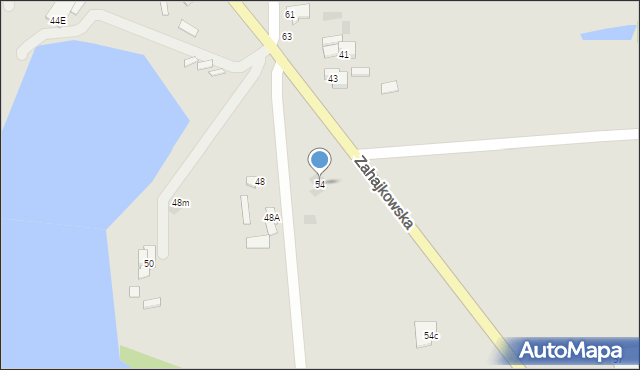 Międzyrzec Podlaski, Zahajkowska, 54, mapa Międzyrzec Podlaski
