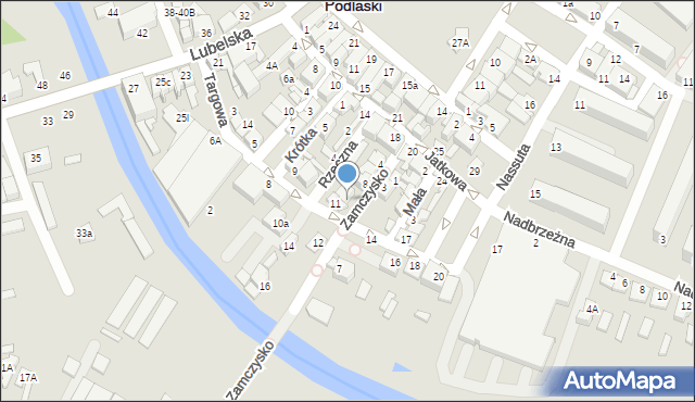 Międzyrzec Podlaski, Zamczysko, 10, mapa Międzyrzec Podlaski