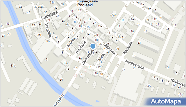 Międzyrzec Podlaski, Zamczysko, 3, mapa Międzyrzec Podlaski