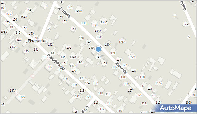 Międzyrzec Podlaski, Zarówie, 141, mapa Międzyrzec Podlaski
