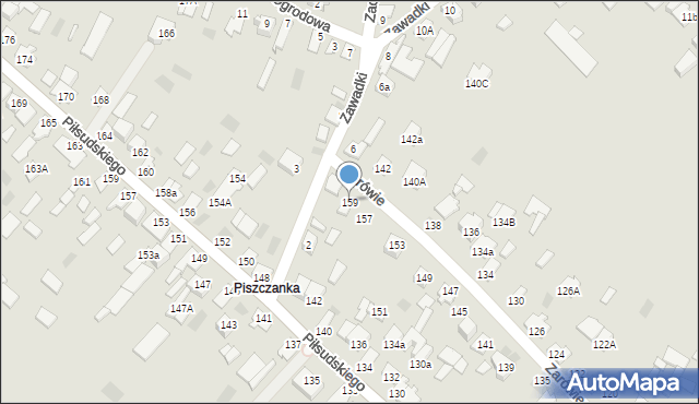 Międzyrzec Podlaski, Zarówie, 159, mapa Międzyrzec Podlaski