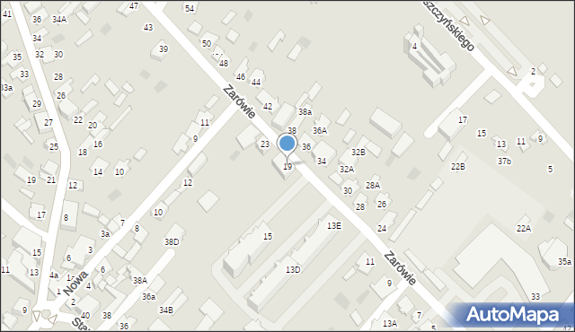Międzyrzec Podlaski, Zarówie, 19, mapa Międzyrzec Podlaski