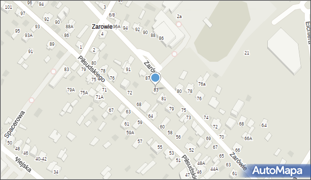 Międzyrzec Podlaski, Zarówie, 83, mapa Międzyrzec Podlaski
