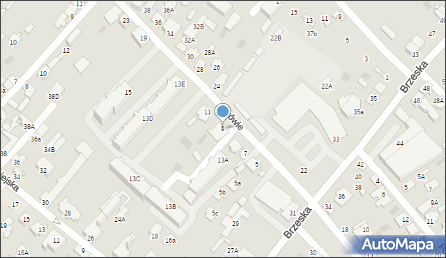 Międzyrzec Podlaski, Zarówie, 9, mapa Międzyrzec Podlaski