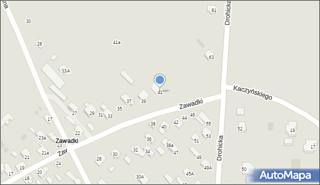 Międzyrzec Podlaski, Zawadki, 41, mapa Międzyrzec Podlaski
