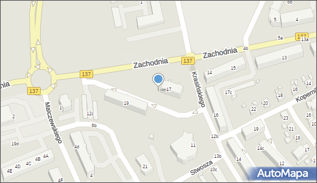 Międzyrzecz, Zachodnia, 19b, mapa Międzyrzecz