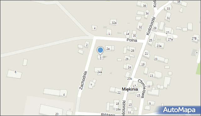 Miękinia, Zachodnia, 1, mapa Miękinia