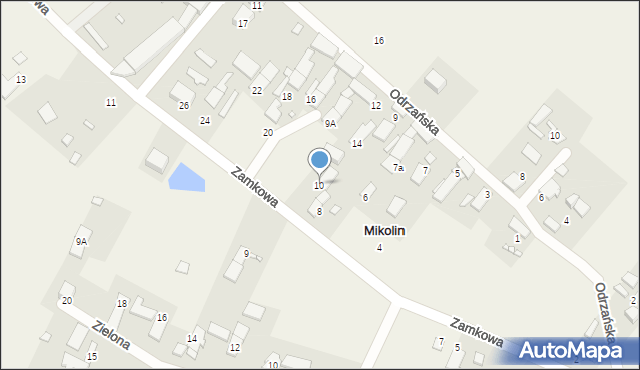 Mikolin, Zamkowa, 10, mapa Mikolin