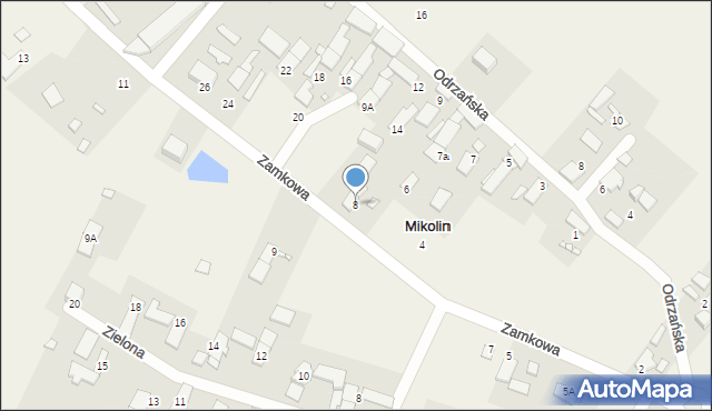 Mikolin, Zamkowa, 8, mapa Mikolin