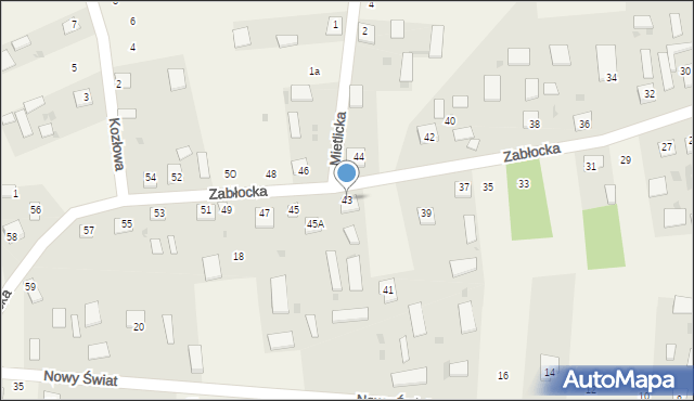 Milejczyce, Zabłocka, 43, mapa Milejczyce