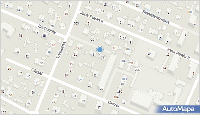 Mińsk Mazowiecki, Zachodnia, 1A, mapa Mińsk Mazowiecki