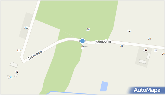 Mistów, Zachodnia, 27, mapa Mistów