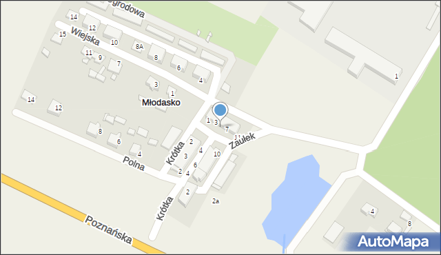 Młodasko, Zaułek, 5, mapa Młodasko