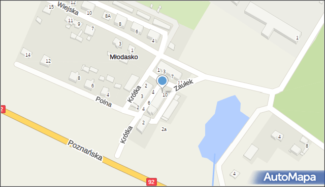 Młodasko, Zaułek, 8, mapa Młodasko