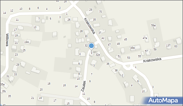 Modlniczka, Zaułek, 1, mapa Modlniczka