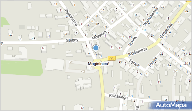 Mogielnica, Zagańczyka, ks., 2, mapa Mogielnica