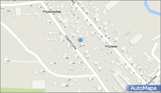 Mogielnica, Zagańczyka, ks., 24, mapa Mogielnica