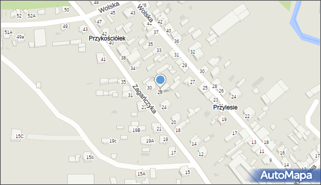 Mogielnica, Zagańczyka, ks., 28, mapa Mogielnica