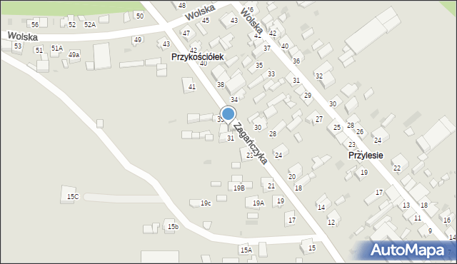 Mogielnica, Zagańczyka, ks., 33, mapa Mogielnica