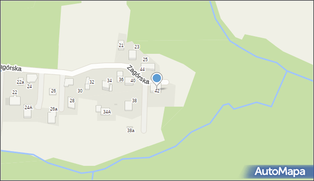 Mogilany, Zagórska, 42, mapa Mogilany