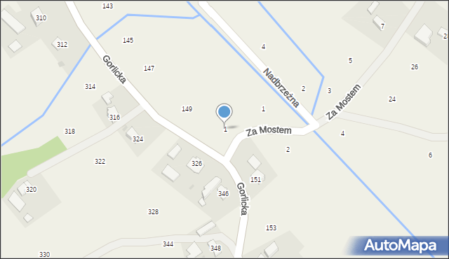 Moszczenica, Za Mostem, 1, mapa Moszczenica