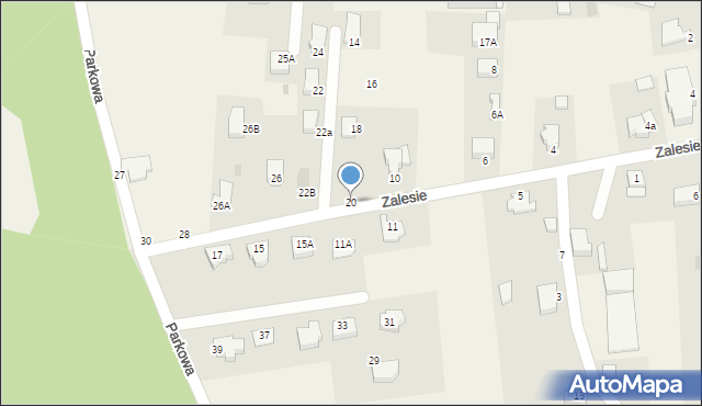 Mścice, Zalesie, 20, mapa Mścice