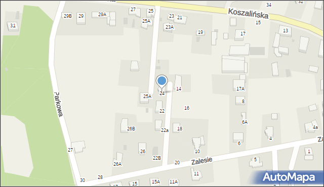 Mścice, Zalesie, 24, mapa Mścice