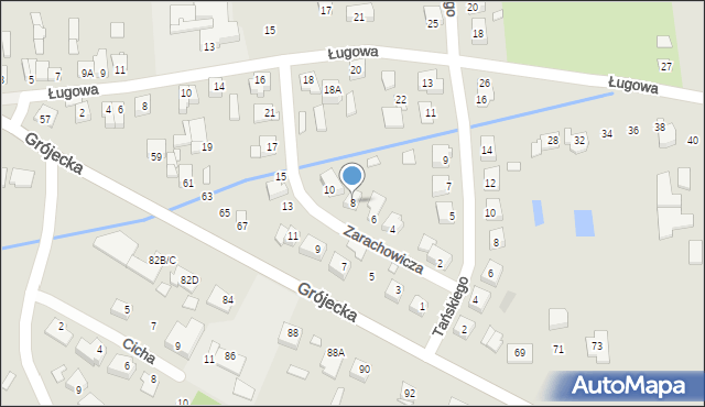 Mszczonów, Zarachowicza Stanisława, 8, mapa Mszczonów