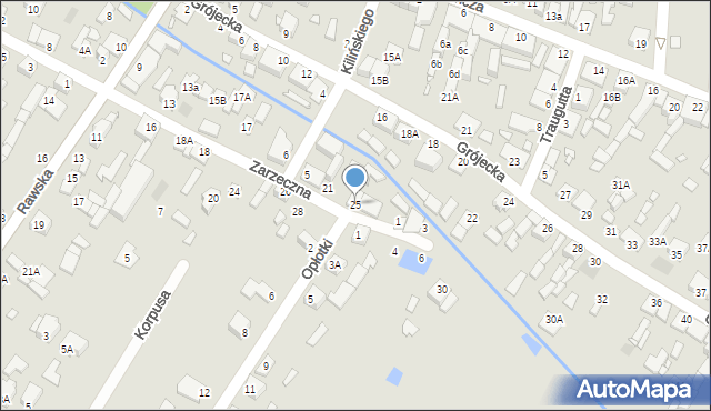 Mszczonów, Zarzeczna, 25, mapa Mszczonów