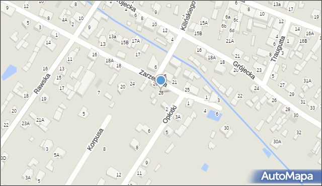 Mszczonów, Zarzeczna, 28, mapa Mszczonów