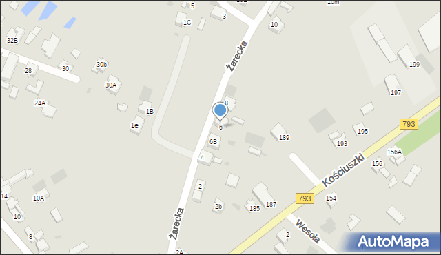 Myszków, Żarecka, 6, mapa Myszków