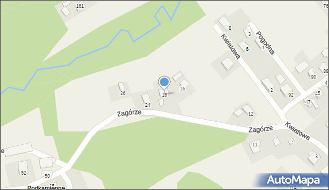 Nawojowa, Zagórze, 18, mapa Nawojowa