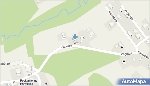 Nawojowa, Zagórze, 24, mapa Nawojowa