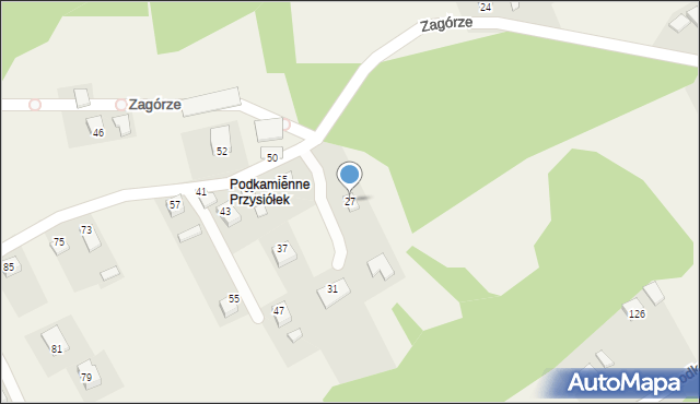 Nawojowa, Zagórze, 27, mapa Nawojowa