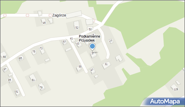 Nawojowa, Zagórze, 37, mapa Nawojowa