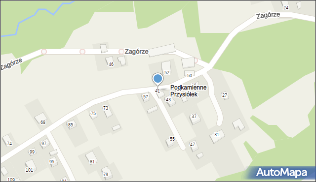 Nawojowa, Zagórze, 41, mapa Nawojowa