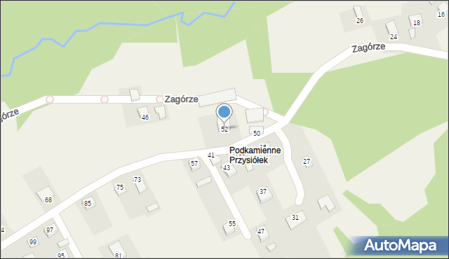 Nawojowa, Zagórze, 52, mapa Nawojowa