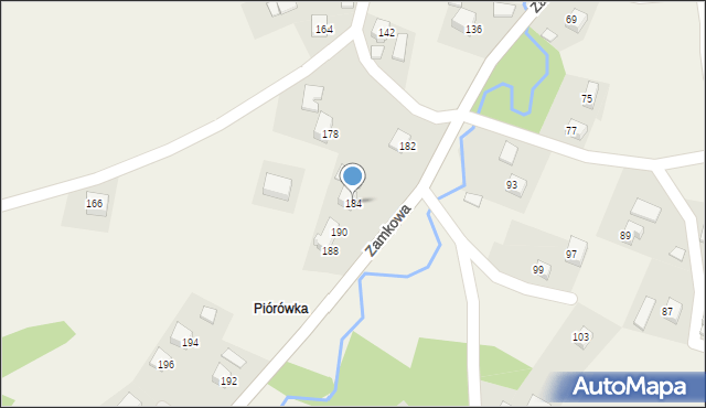 Nawojowa, Zamkowa, 184, mapa Nawojowa