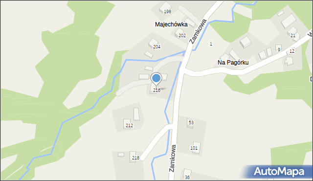 Nawojowa, Zamkowa, 216, mapa Nawojowa