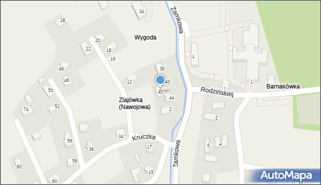 Nawojowa, Zamkowa, 42, mapa Nawojowa