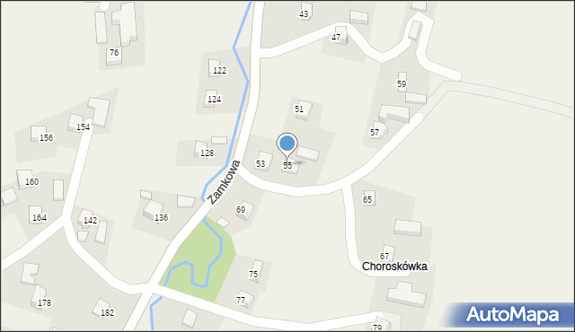 Nawojowa, Zamkowa, 55, mapa Nawojowa