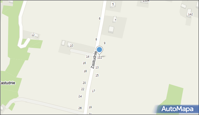 Nawojowa Góra, Zastudnie, 111, mapa Nawojowa Góra