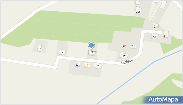 Nieborowice, Zacisze, 11, mapa Nieborowice