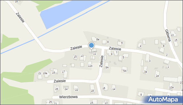 Nieborowice, Zalesie, 11a, mapa Nieborowice